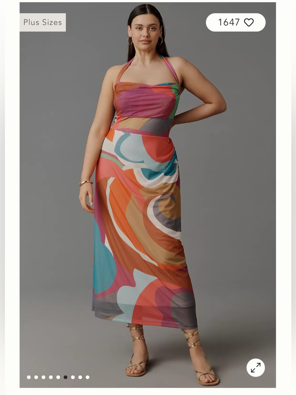 NWT Anthropologie size L Halter Midi Dress -
